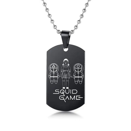 Gravado Lula Jogo Quadrado Redondo Logotipo Triângulo Colar Moda Colares Dog Tag Pingente de Aço Inoxidável Para Mulheres Dos Homens Conceitastral