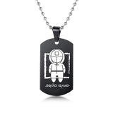 Gravado Lula Jogo Quadrado Redondo Logotipo Triângulo Colar Moda Colares Dog Tag Pingente de Aço Inoxidável Para Mulheres Dos Homens Conceitastral