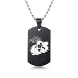 Gravado Lula Jogo Quadrado Redondo Logotipo Triângulo Colar Moda Colares Dog Tag Pingente de Aço Inoxidável Para Mulheres Dos Homens Conceitastral