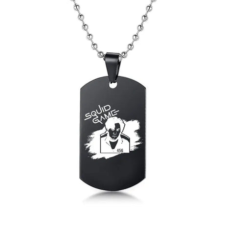 Gravado Lula Jogo Quadrado Redondo Logotipo Triângulo Colar Moda Colares Dog Tag Pingente de Aço Inoxidável Para Mulheres Dos Homens Conceitastral