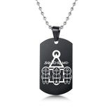 Gravado Lula Jogo Quadrado Redondo Logotipo Triângulo Colar Moda Colares Dog Tag Pingente de Aço Inoxidável Para Mulheres Dos Homens Conceitastral