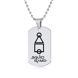 Gravado Lula Jogo Quadrado Redondo Logotipo Triângulo Colar Moda Colares Dog Tag Pingente de Aço Inoxidável Para Mulheres Dos Homens Conceitastral