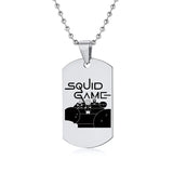 Gravado Lula Jogo Quadrado Redondo Logotipo Triângulo Colar Moda Colares Dog Tag Pingente de Aço Inoxidável Para Mulheres Dos Homens Conceitastral