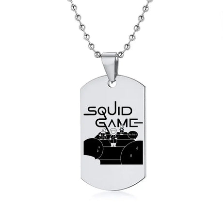 Gravado Lula Jogo Quadrado Redondo Logotipo Triângulo Colar Moda Colares Dog Tag Pingente de Aço Inoxidável Para Mulheres Dos Homens Conceitastral
