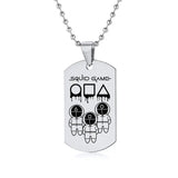 Gravado Lula Jogo Quadrado Redondo Logotipo Triângulo Colar Moda Colares Dog Tag Pingente de Aço Inoxidável Para Mulheres Dos Homens Conceitastral