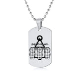 Gravado Lula Jogo Quadrado Redondo Logotipo Triângulo Colar Moda Colares Dog Tag Pingente de Aço Inoxidável Para Mulheres Dos Homens Conceitastral