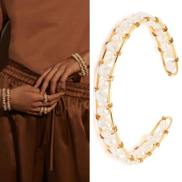 Handmade Pérola All-jogo Pulseira Pulseira Ajustável Mulheres Conceitastral