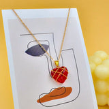 Heart Necklace Women Love Crystal Stone Necklace Summer Conceitastral