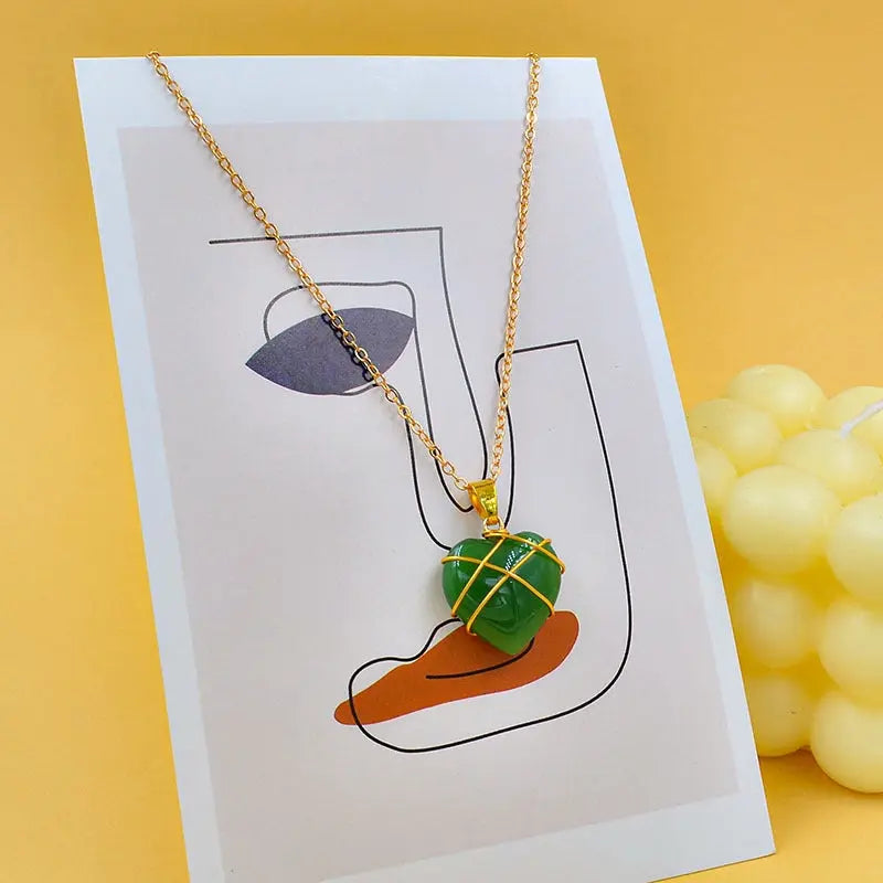 Heart Necklace Women Love Crystal Stone Necklace Summer Conceitastral