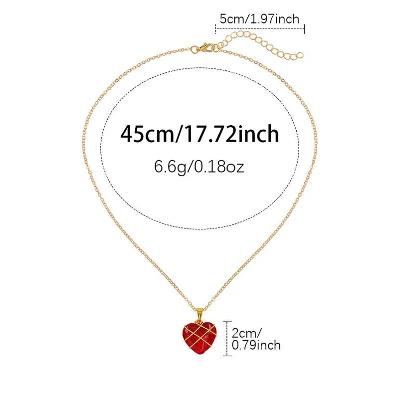 Heart Necklace Women Love Crystal Stone Necklace Summer Conceitastral