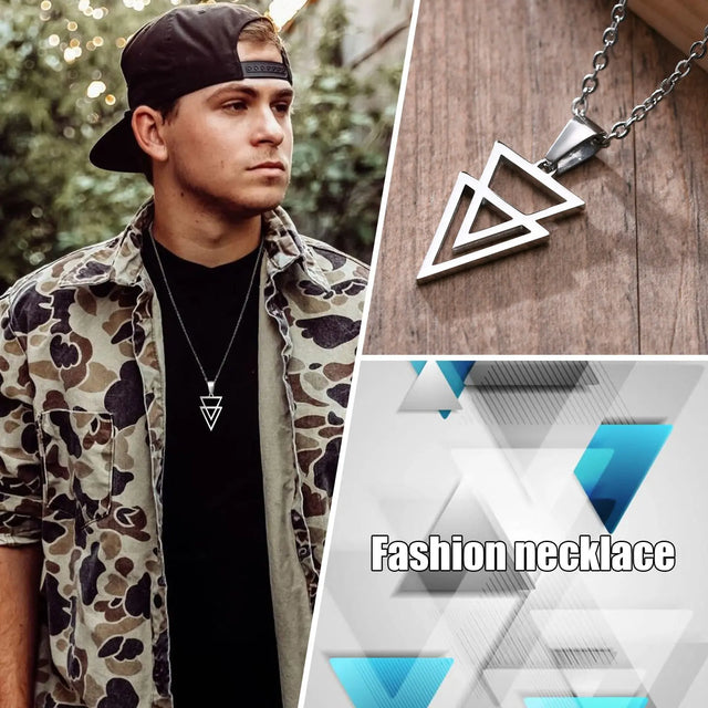 Hexagon Pendant Necklaces For Men Geometric Trangle Square Conceitastral
