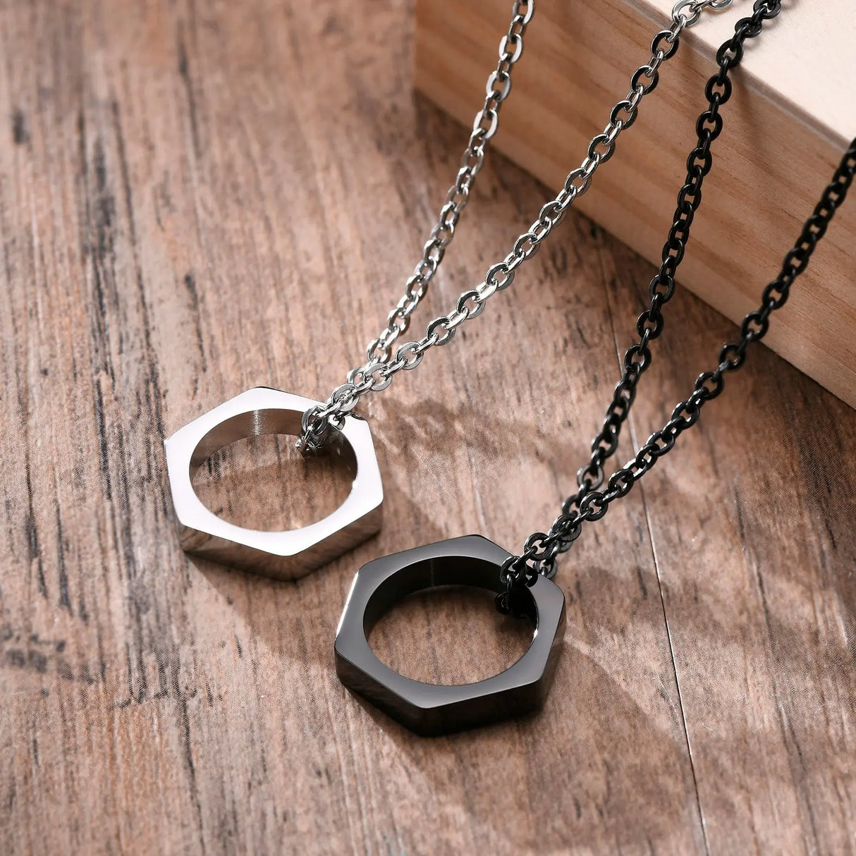 Hexagon Pendant Necklaces For Men Geometric Trangle Square Conceitastral