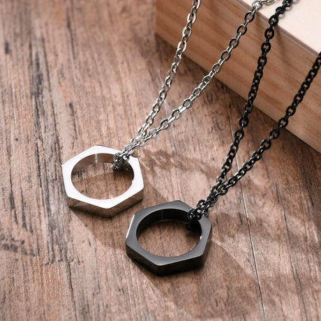 Hexagon Pendant Necklaces For Men Geometric Trangle Square Conceitastral