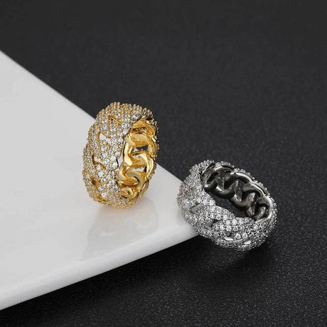 Hip Hop Ear Accessories 10mm Cuban Ring Zircon Men Conceitastral