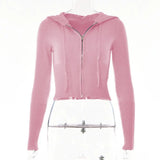 Hoodie Suit Women Leisure Sexy Zip Long Sleeve Sweater And High Waist Long Pants Set Conceitastral