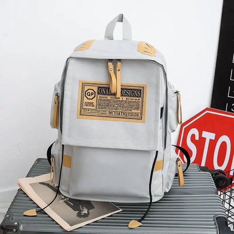 Ins Fashion Backpack Men Multi-pocket Large Capacity Travel Computer Bag Women Junior High School Students Schoolbag Conceitastral