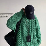 Japanese Stitching Contrast Color Cable-knit Sweater Men Conceitastral