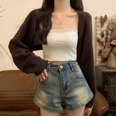 Korean Style Fashion Loose Hollow-out Short Top Conceitastral