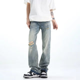 Loose Straight Ripped Jeans For Men Conceitastral