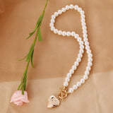 Love pearl retro necklace women Conceitastral