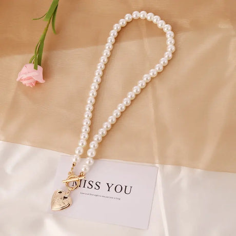 Love pearl retro necklace women Conceitastral
