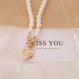 Love pearl retro necklace women Conceitastral