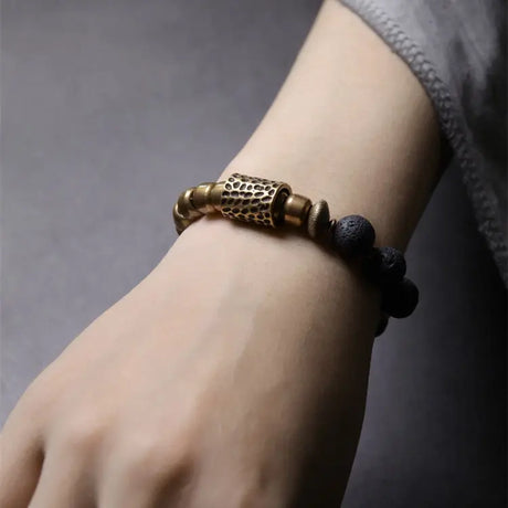 Men And Women Fashion Punk Rock Volcanic Stone Bracelet Conceitastral