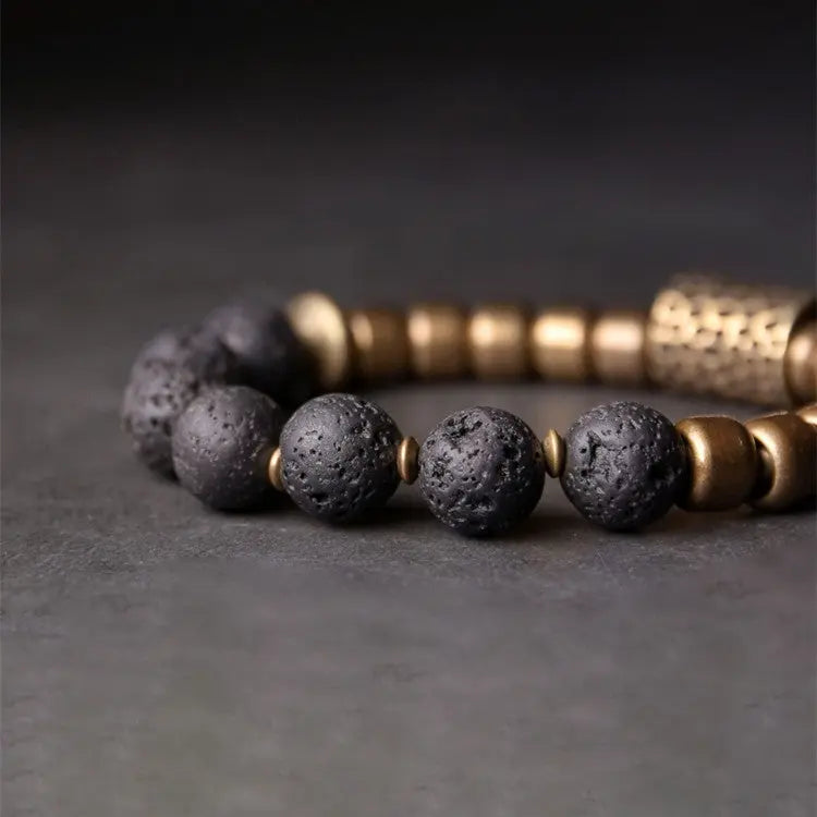 Men And Women Fashion Punk Rock Volcanic Stone Bracelet Conceitastral
