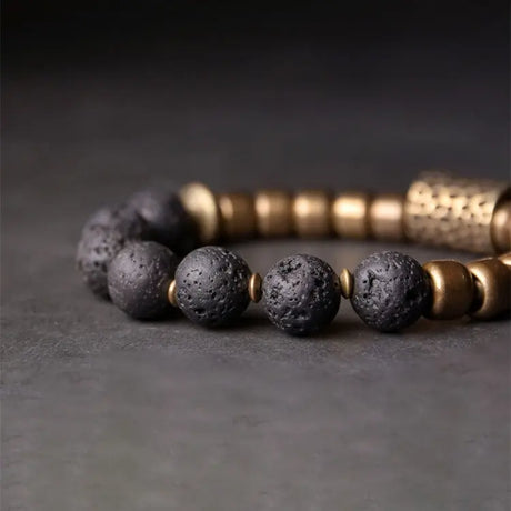 Men And Women Fashion Punk Rock Volcanic Stone Bracelet Conceitastral