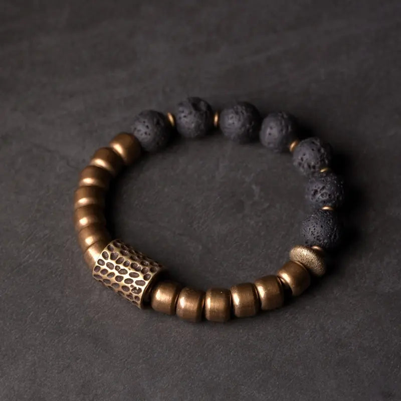 Men And Women Fashion Punk Rock Volcanic Stone Bracelet Conceitastral