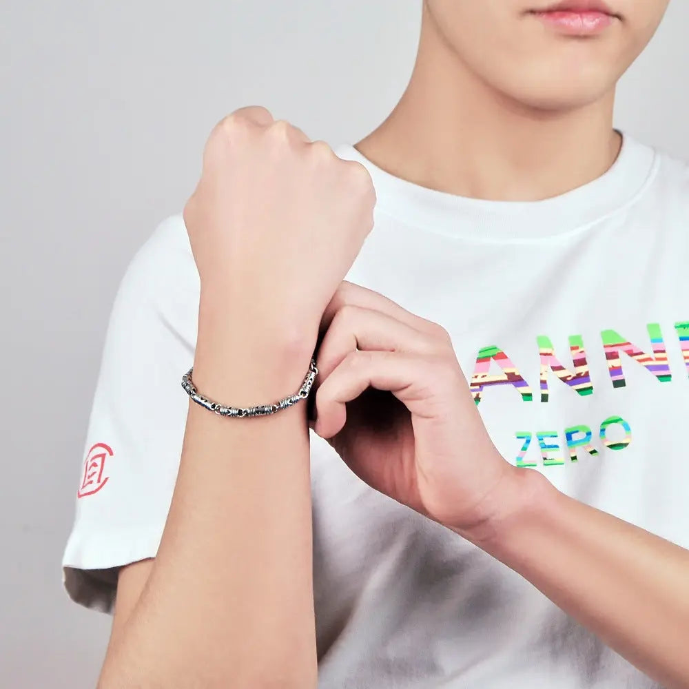 Men Antique Hollow Thai Silver Bracelet Conceitastral