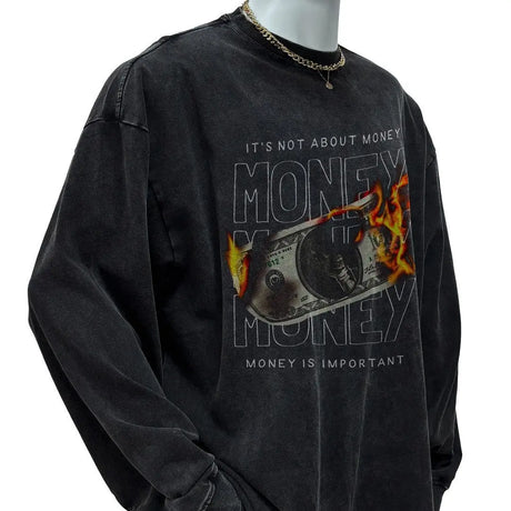 Men's American-style Retro Washed Distressed T-shirt Conceitastral