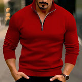 Men's Casual Solid Color Long-sleeved T-shirt Top Conceitastral
