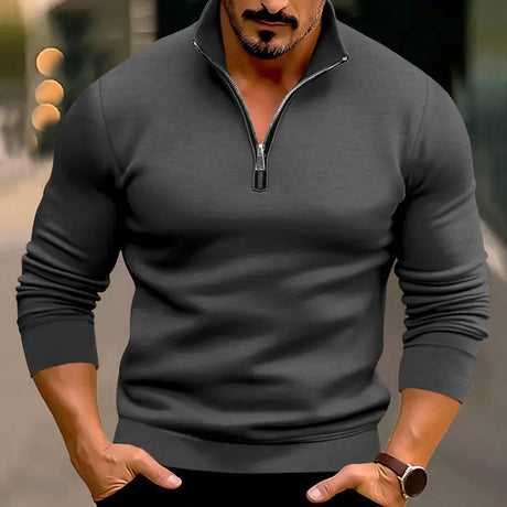 Men's Casual Solid Color Long-sleeved T-shirt Top Conceitastral