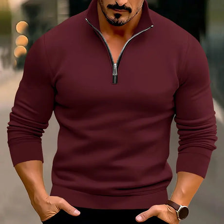 Men's Casual Solid Color Long-sleeved T-shirt Top Conceitastral