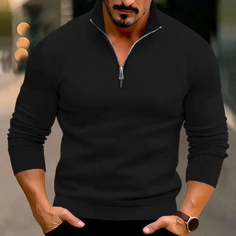 Men's Casual Solid Color Long-sleeved T-shirt Top Conceitastral