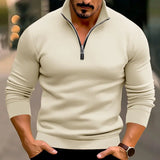 Men's Casual Solid Color Long-sleeved T-shirt Top Conceitastral