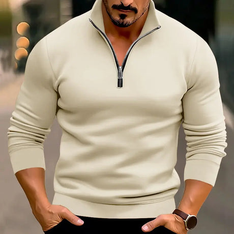 Men's Casual Solid Color Long-sleeved T-shirt Top Conceitastral