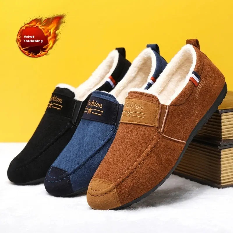 Men's Shoes Autumn And Winter Fleece-lined Gommino Conceitastral