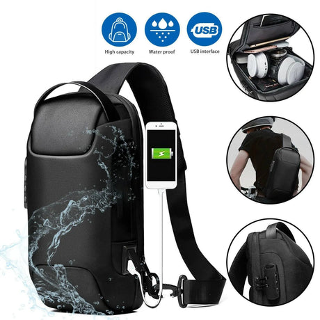 Men's Waterproof Oxford Multifunction Crossbody Bags Anti-theft Shoulder Bags Messenger Sling Chest Bag Pack For Male Sling Shoulder Crossbody Waterproof Anti-theft Chest Bag Backpack Pack USB Conceitastral