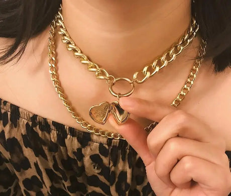 Metal Heart Choker Necklace For Women Conceitastral