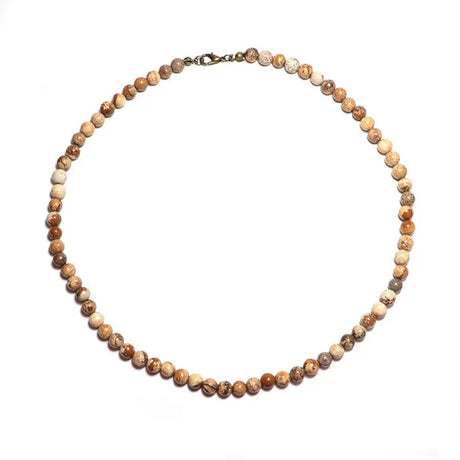 Minimalist Choker Necklace For Men Boy 6mm Small Beads Natur Conceitastral