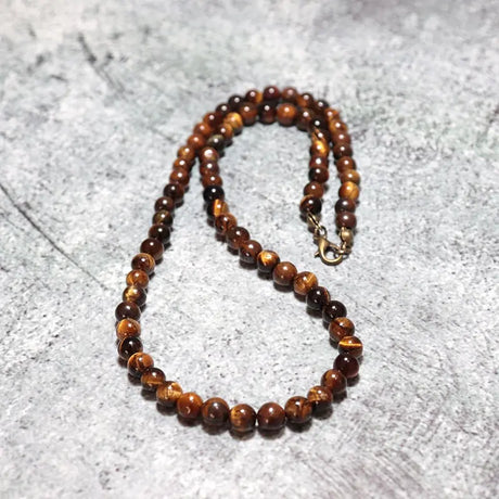 Minimalist Choker Necklace For Men Boy 6mm Small Beads Natur Conceitastral