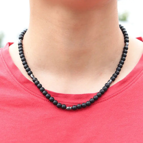 Minimalist Choker Necklace For Men Boy 6mm Small Beads Natur Conceitastral