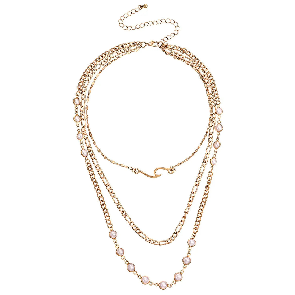 Multilayer Pearl Thin Chain Necklace Women Conceitastral