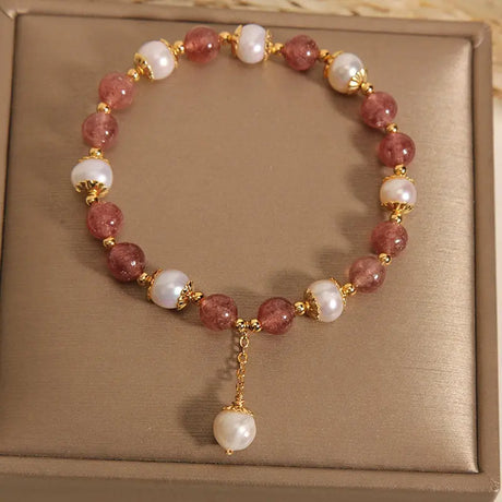 Natural Strawberry Quartz Bracelet Women Conceitastral