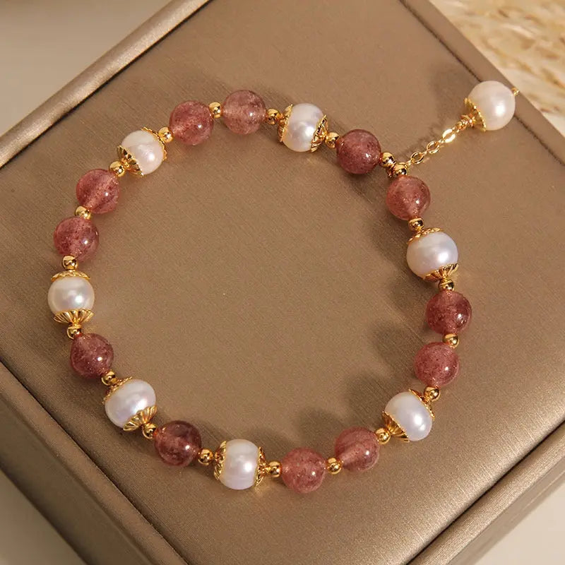 Natural Strawberry Quartz Bracelet Women Conceitastral