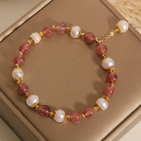Natural Strawberry Quartz Bracelet Women Conceitastral