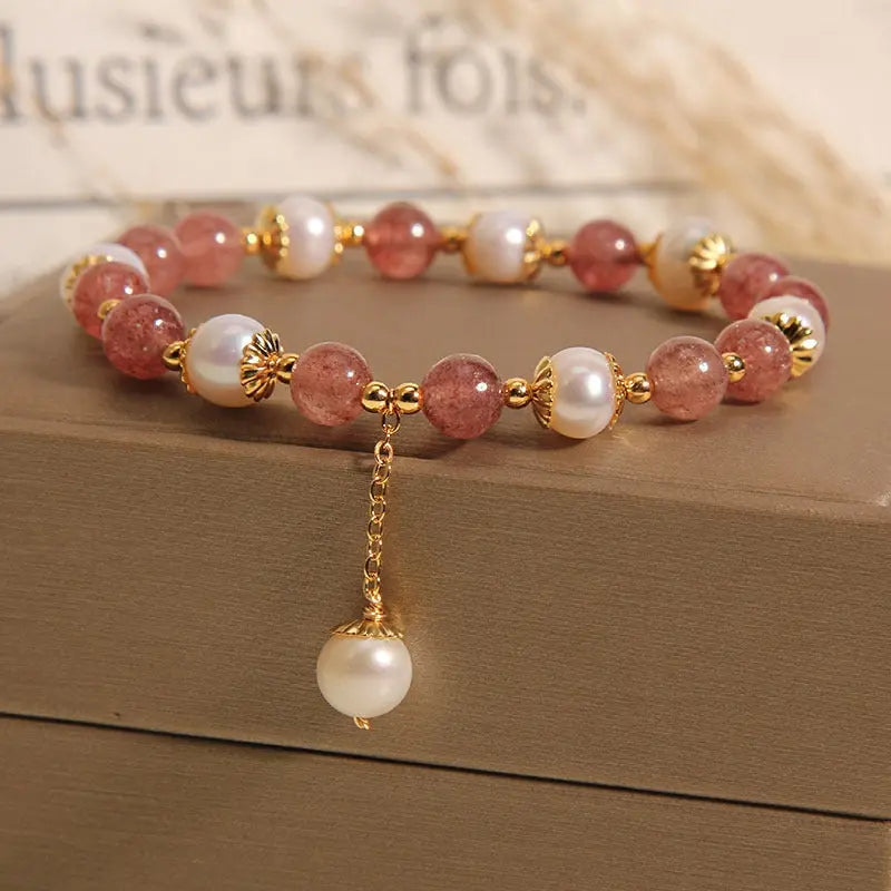 Natural Strawberry Quartz Bracelet Women Conceitastral
