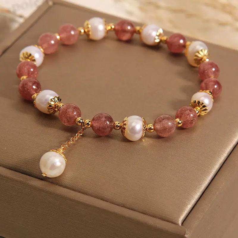 Natural Strawberry Quartz Bracelet Women Conceitastral
